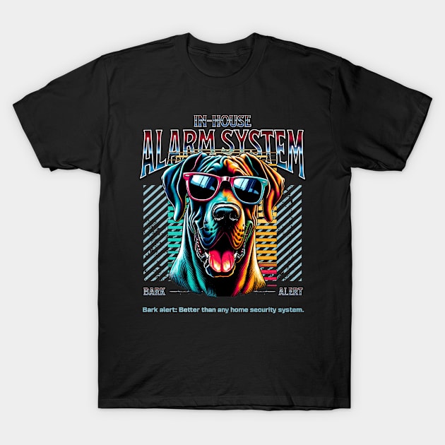 Bark Alert Great Dane Dog T-Shirt by Miami Neon Designs